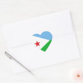 Djibouti Flag Hart Sticker (Envelop)