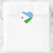Djibouti Flag Heart Sticker (Tas)
