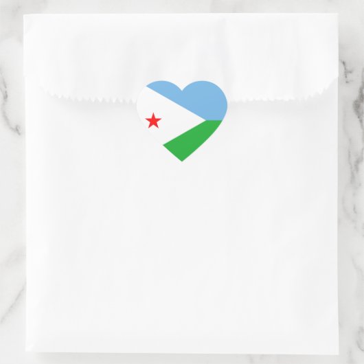Djibouti Flag Heart Sticker (Tas)