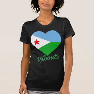 Djibouti Flag Heart T-shirt