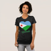 Djibouti Flag Heart T-shirt (Voorkant volledig)