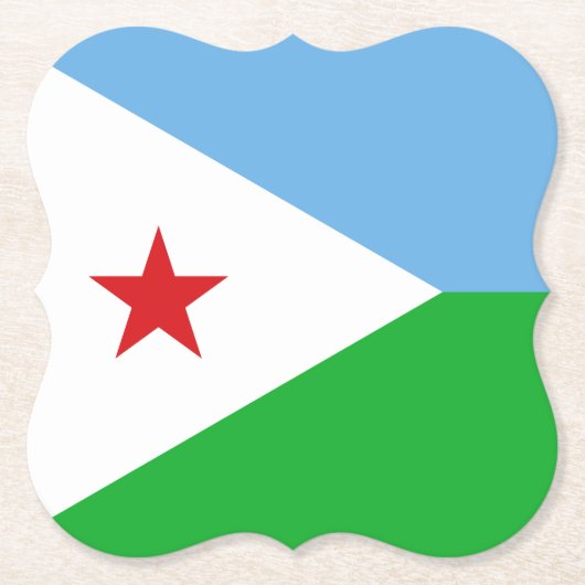 Djibouti Flag Kartonnen Onderzetters (Voorkant)