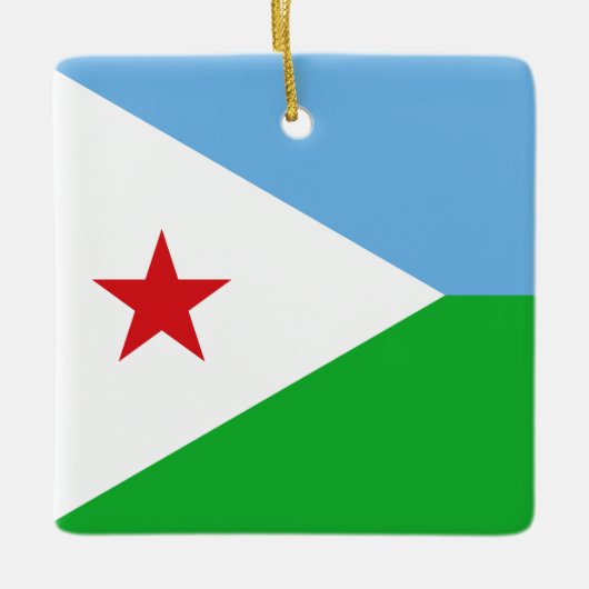 Djibouti Flag Keramisch Ornament (Voorkant)