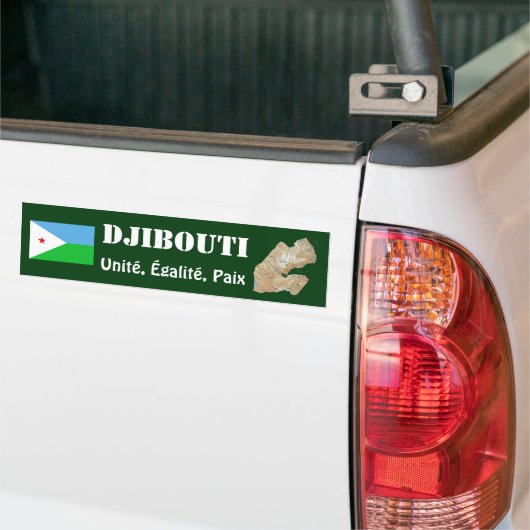 Djibouti Flag + Map Bumpersticker (Op Truck)