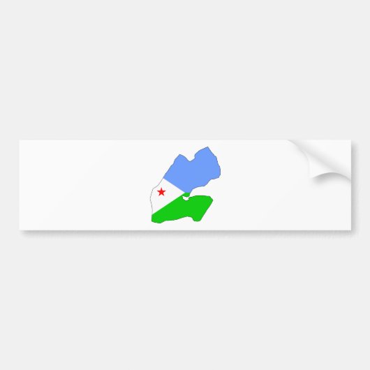 Djibouti Flag Map op volledige grootte Bumpersticker (Voorkant)