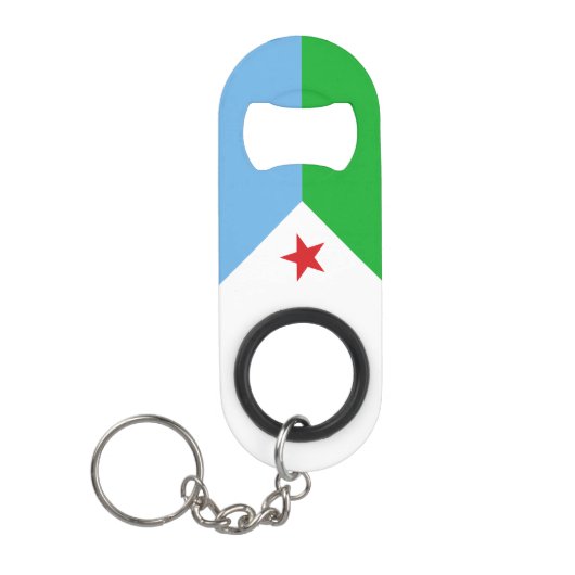 Djibouti Flag Mini Flessenopener (Voorkant)