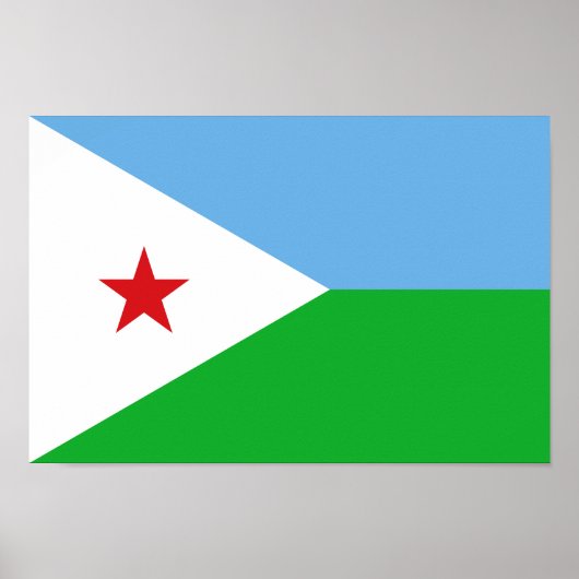 Djibouti Flag Poster (Voorkant)