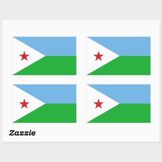 Djibouti Flag Rechthoekige Sticker (Vel)