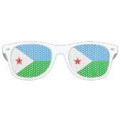 Djibouti Flag Retro Zonnebril (Voorkant)