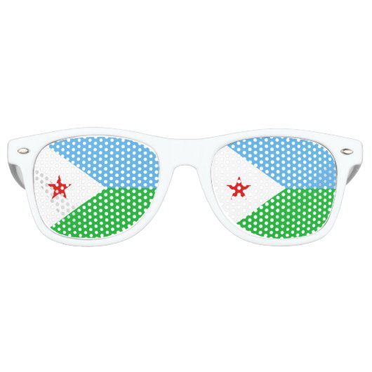 Djibouti Flag Retro Zonnebril (Voorkant)