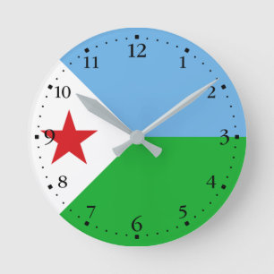 Djibouti Flag Ronde Klok