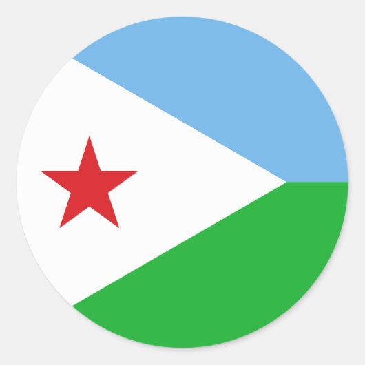 Djibouti Flag Ronde Sticker (Voorkant)
