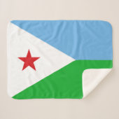 Djibouti Flag Sherpa Deken (Voorkant (horizontaal))