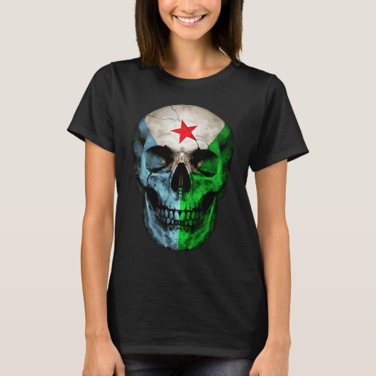 Djibouti Flag Skull Djibouti Roots Proud Patriotic T-shirt (Voorkant)