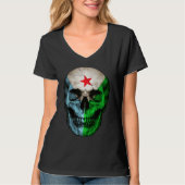Djibouti Flag Skull Djibouti Roots Proud Patriotic T-shirt (Voorkant)