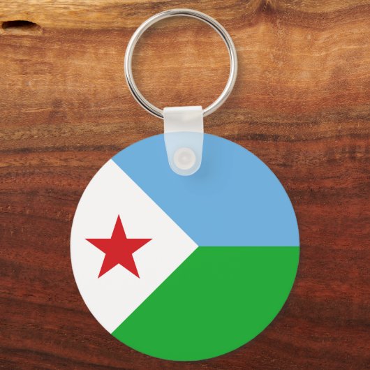 Djibouti Flag Sleutelhanger (Voorkant)