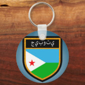 Djibouti Flag Sleutelhanger (Voorkant)