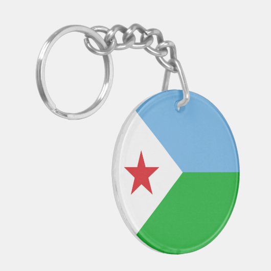 Djibouti Flag Sleutelhanger (Voorkant Links)