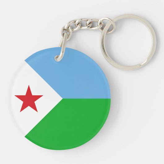 Djibouti Flag Sleutelhanger (Achterkant)