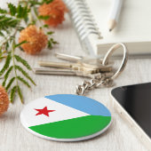 Djibouti Flag Sleutelhanger (Zijkant)