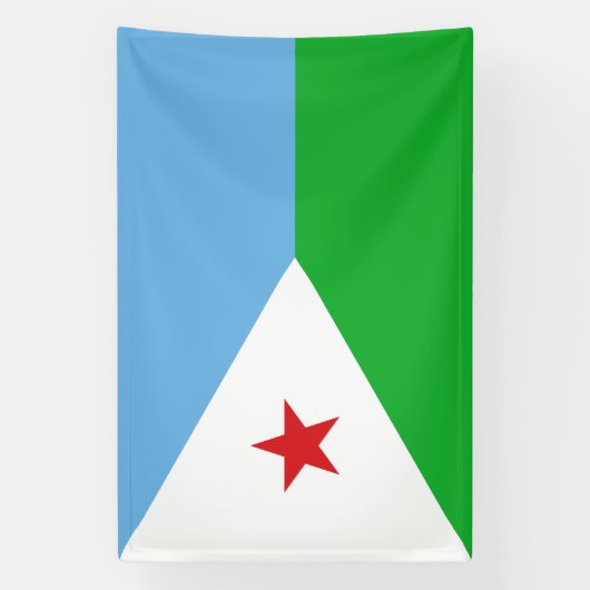 Djibouti Flag Spandoek (Verticaal)