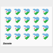 Djibouti Flag Splendid Patriotic Hart Sticker (Vel)