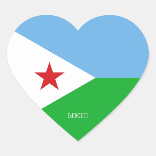 Djibouti Flag Splendid Patriotic Hart Sticker (Voorkant)
