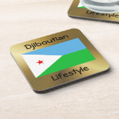 Djibouti Flag+Text Onderzetter (Linkerzijde)