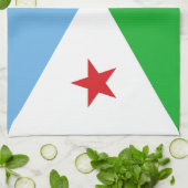 Djibouti Flag Theedoek (Gevouwen)