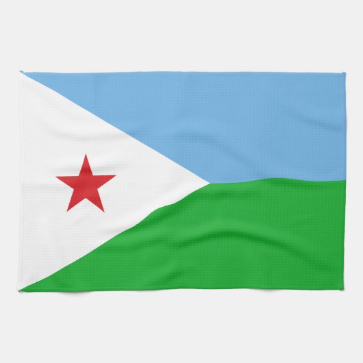 Djibouti Flag Theedoek (Horizontaal)