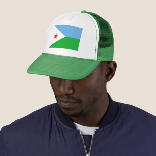 Djibouti Flag Trucker Pet (In situ)