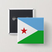 Djibouti Flag Vierkante Button 5,1 Cm (Voorkant /achterkant)
