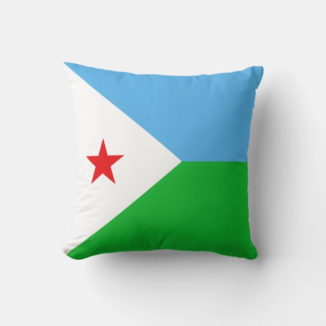 Djibouti Flag x Flag Pillow Kussen (Voorkant)