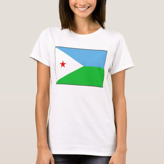 Djibouti Flag x Map T-Shirt (Voorkant)