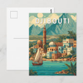 Djibouti Illustration Travel Art Vintage Briefkaart (Voorkant / Achterkant)
