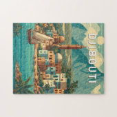 Djibouti Illustration Travel Art Vintage Legpuzzel (Horizontaal)