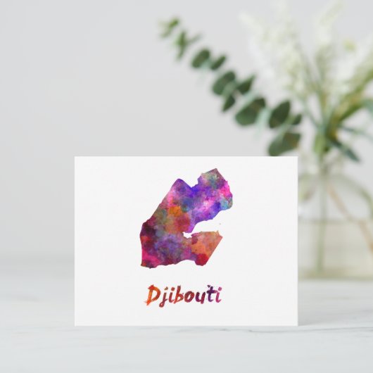 Djibouti in watercolor briefkaart (Staand voorkant)