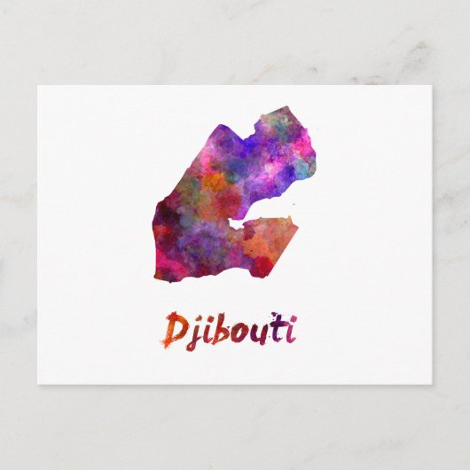 Djibouti in watercolor briefkaart (Voorkant)