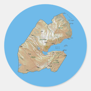 Djibouti Kaart Sticker