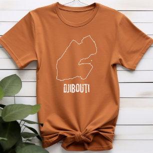 Djibouti Landkaart Djiboutiaanse Natie Grenslijn T-shirt