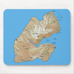 Djibouti Map Mousepad Muismat