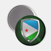 Djibouti Mettalic Emblem Magneet (Voorkant / Achterkant)