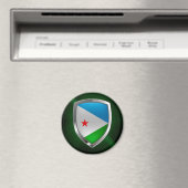 Djibouti Mettalic Emblem Magneet (Insitu (Vaatwasser))