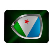 Djibouti Mettalic Emblem Magneet (Horizontaal)