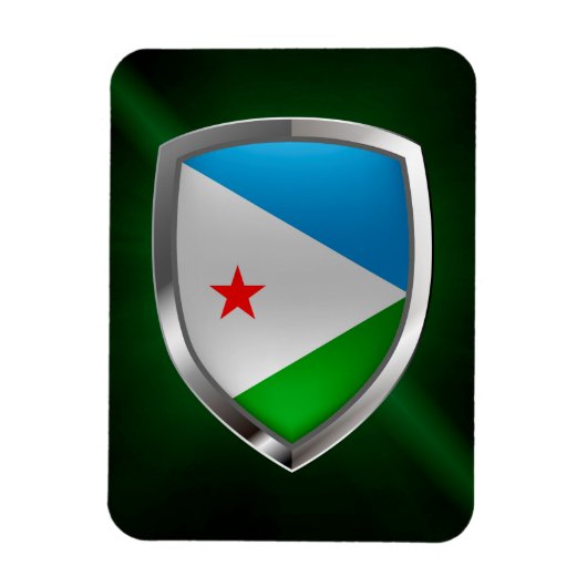 Djibouti Mettalic Emblem Magneet (Verticaal)