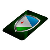 Djibouti Mettalic Emblem Magneet (Linkerzijde)