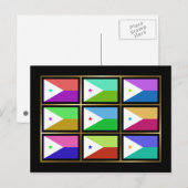 Djibouti Multihue Flags Briefkaart (Voorkant / Achterkant)