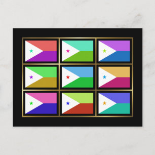 Djibouti Multihue Flags Briefkaart