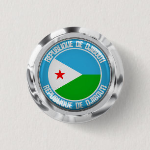 Djibouti om Embleem Ronde Button 3,2 Cm