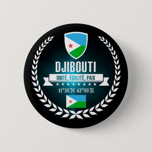 Djibouti Ronde Button 5,7 Cm (Voorkant)